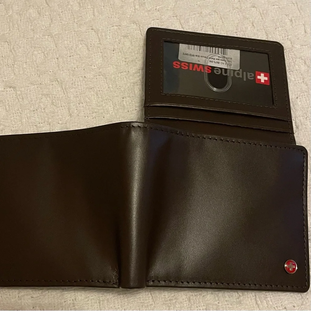 Alpine Swiss Dark Brown Leather‎ Card Holder